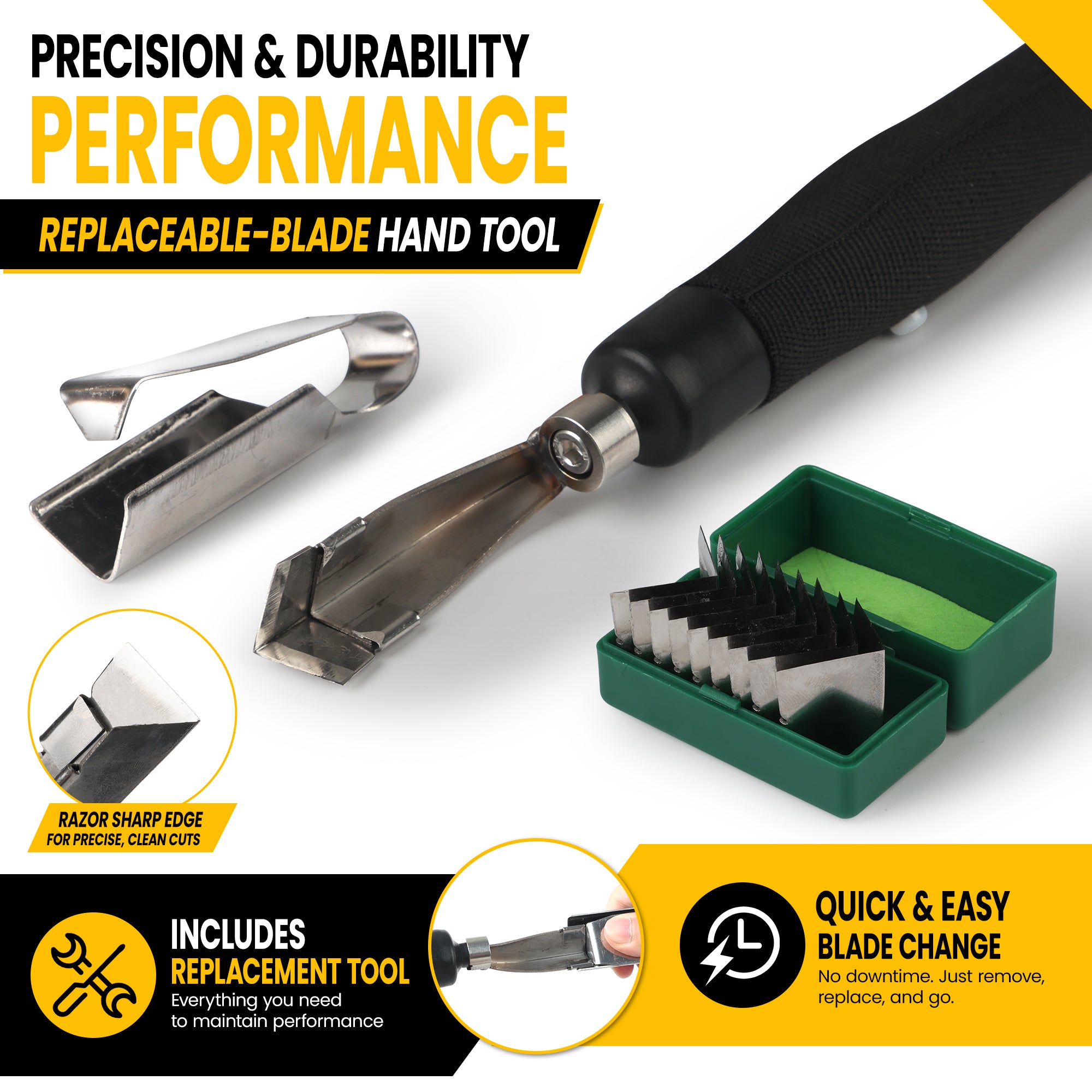 YONTYEQ Electric Rubber Tapping Knife – replaceable blade close-up
