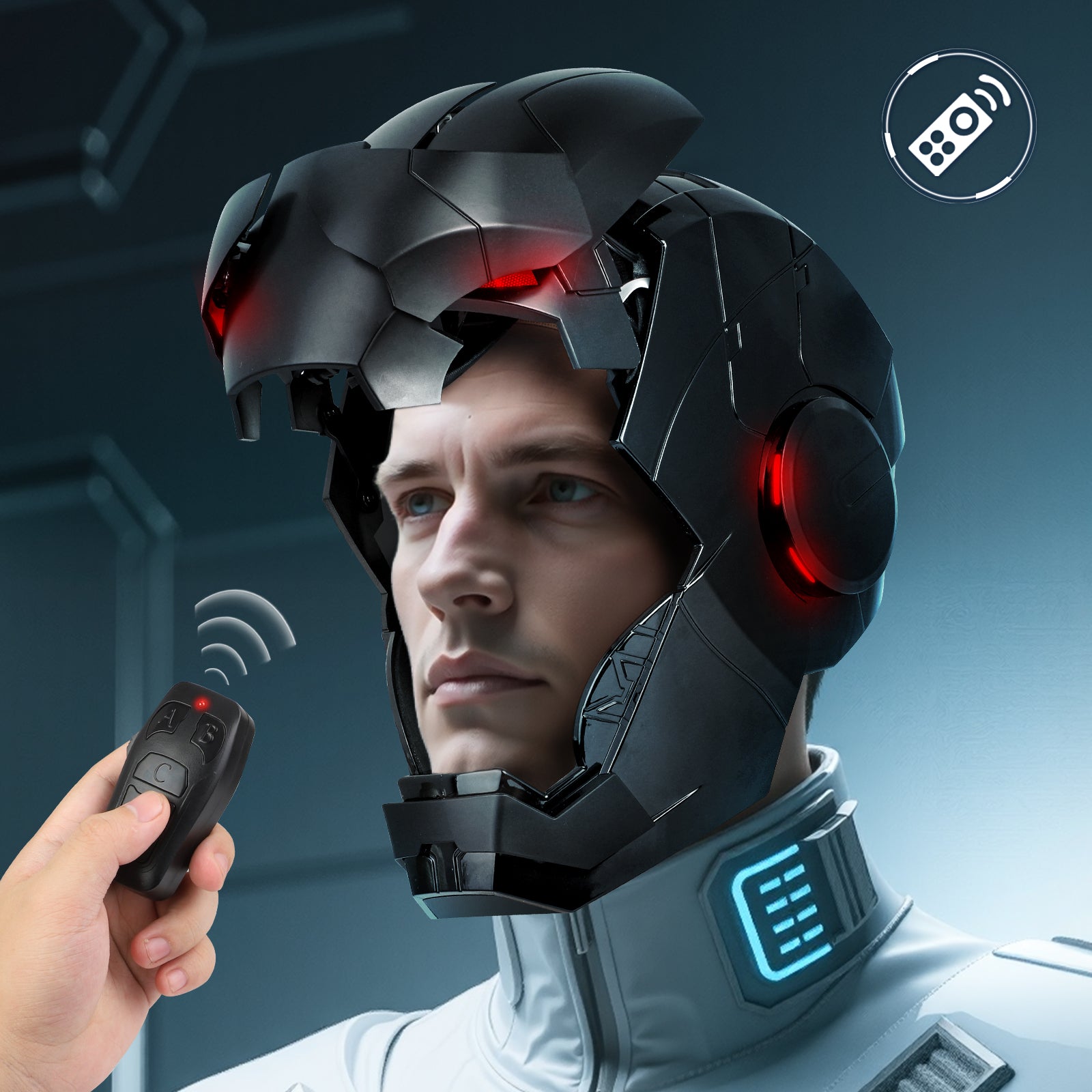 YONTYEQ Iron Hero MK 5 wearable sci-fi helmet with remote control