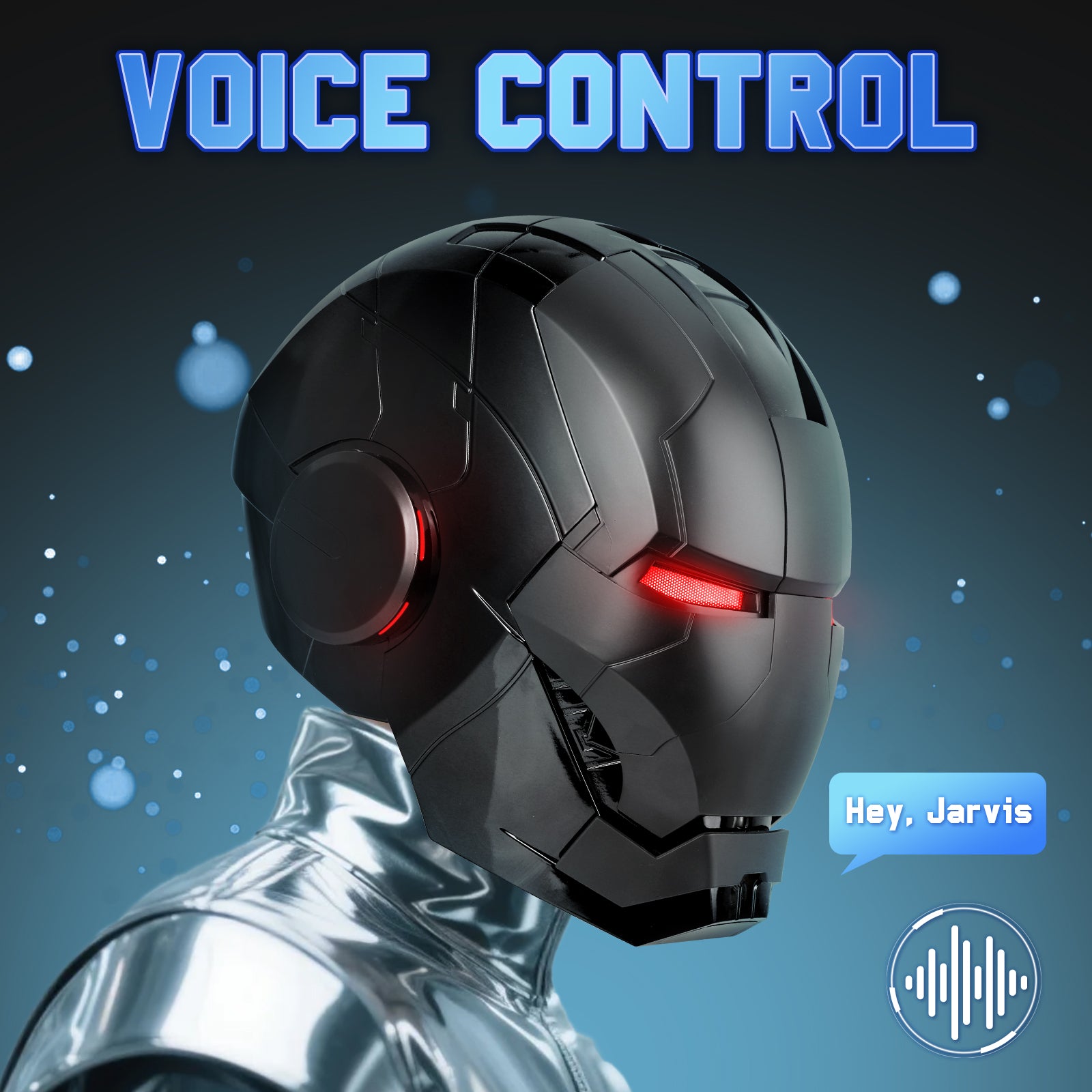 YONTYEQ Iron Hero MK 5 LED mask open faceplate detail