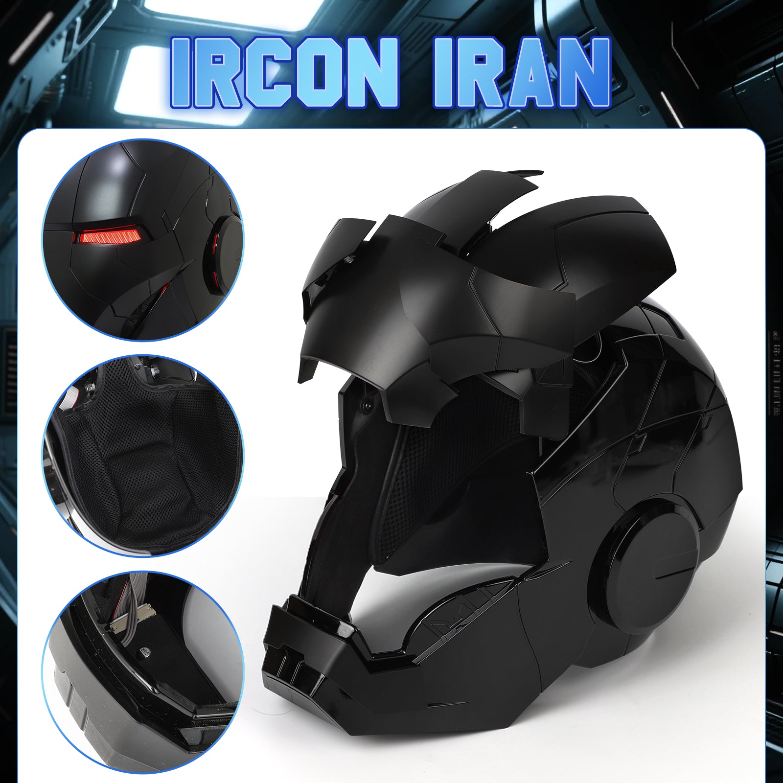 YONTYEQ Iron Hero MK 5 helmet packaging and accessory view