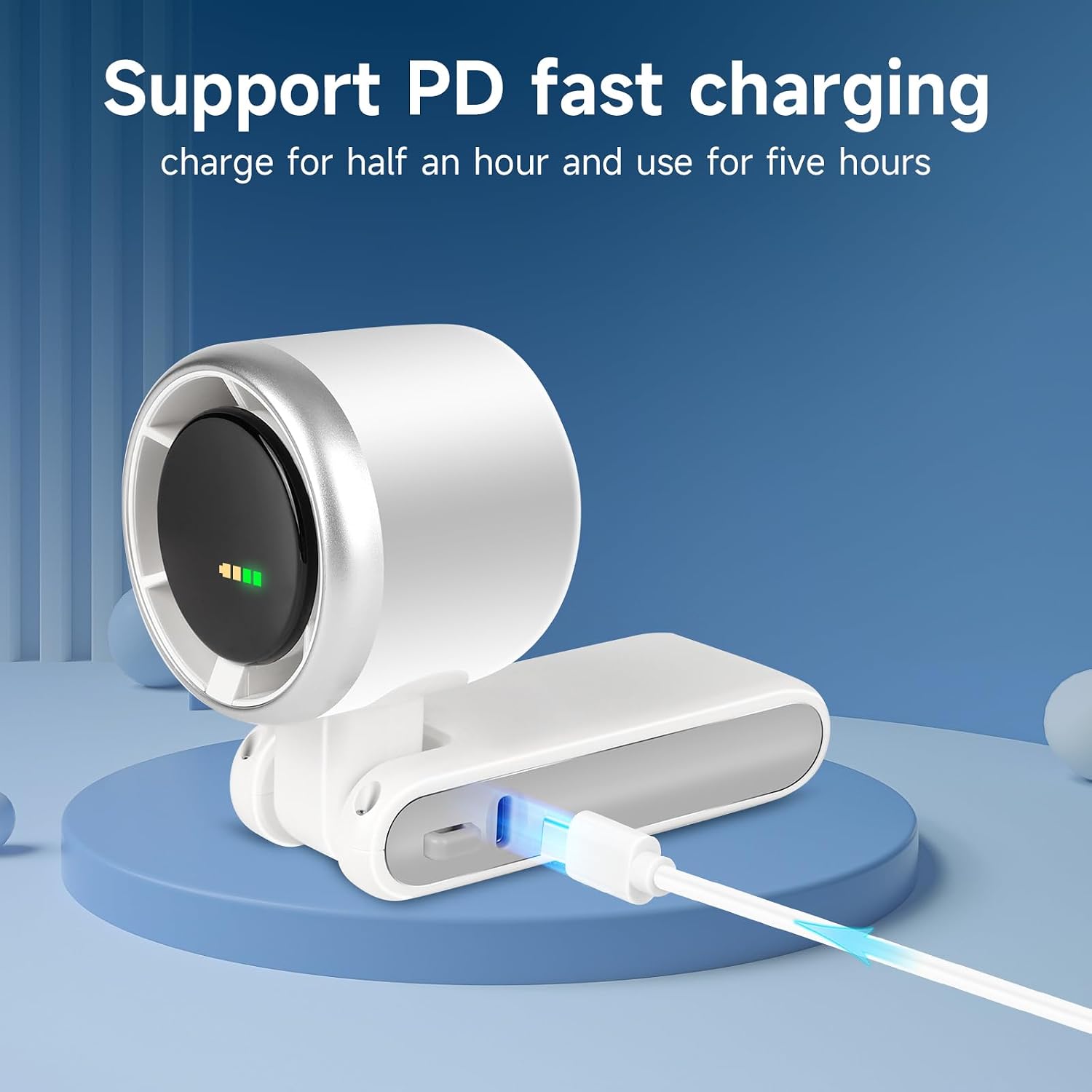 YONTYEQ portable fan USB-C fast charging detail