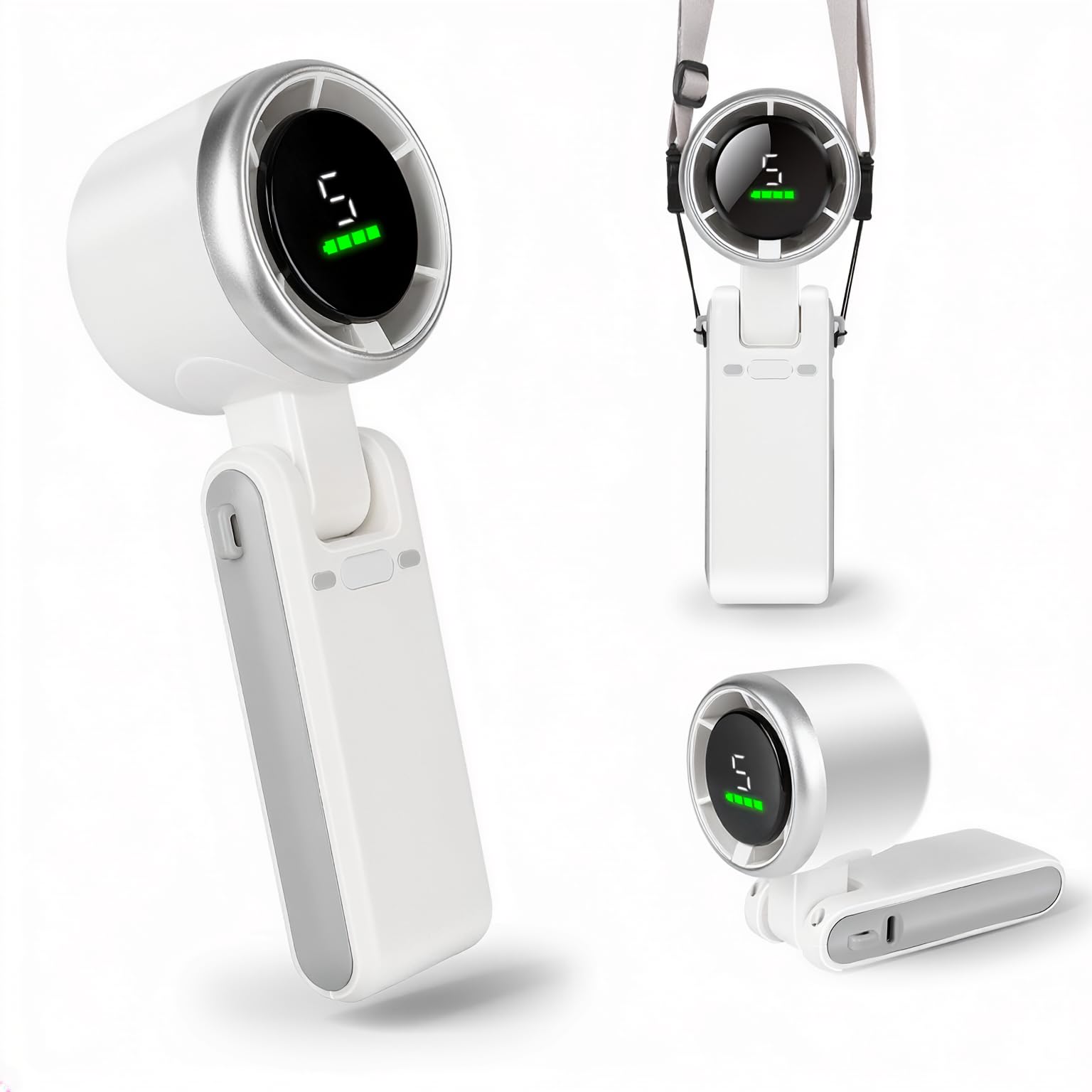 YONTYEQ portable handheld turbo fan with LED display and 5-speed airflow