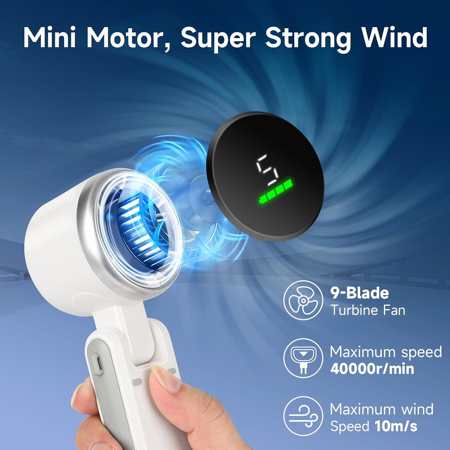 YONTYEQ handheld turbo fan motor and wind design