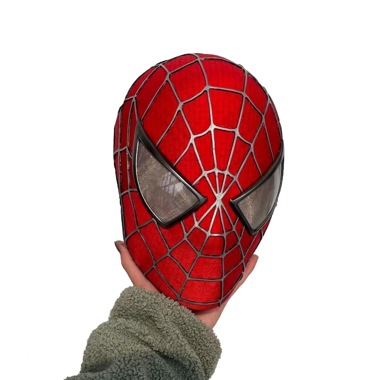 Spider-Man-inspired red web Spider Hero cosplay mask