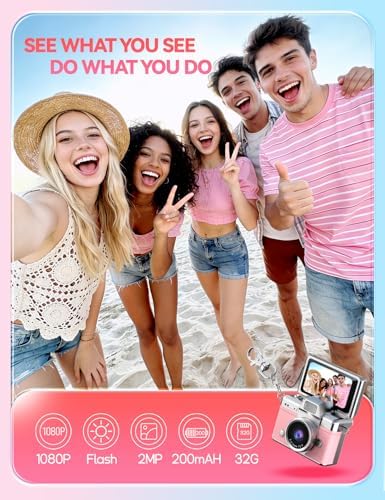 Mini keychain digital camera for travel selfies and everyday video