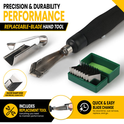 YONTYEQ Electric Rubber Tapping Knife – replaceable blade close-up