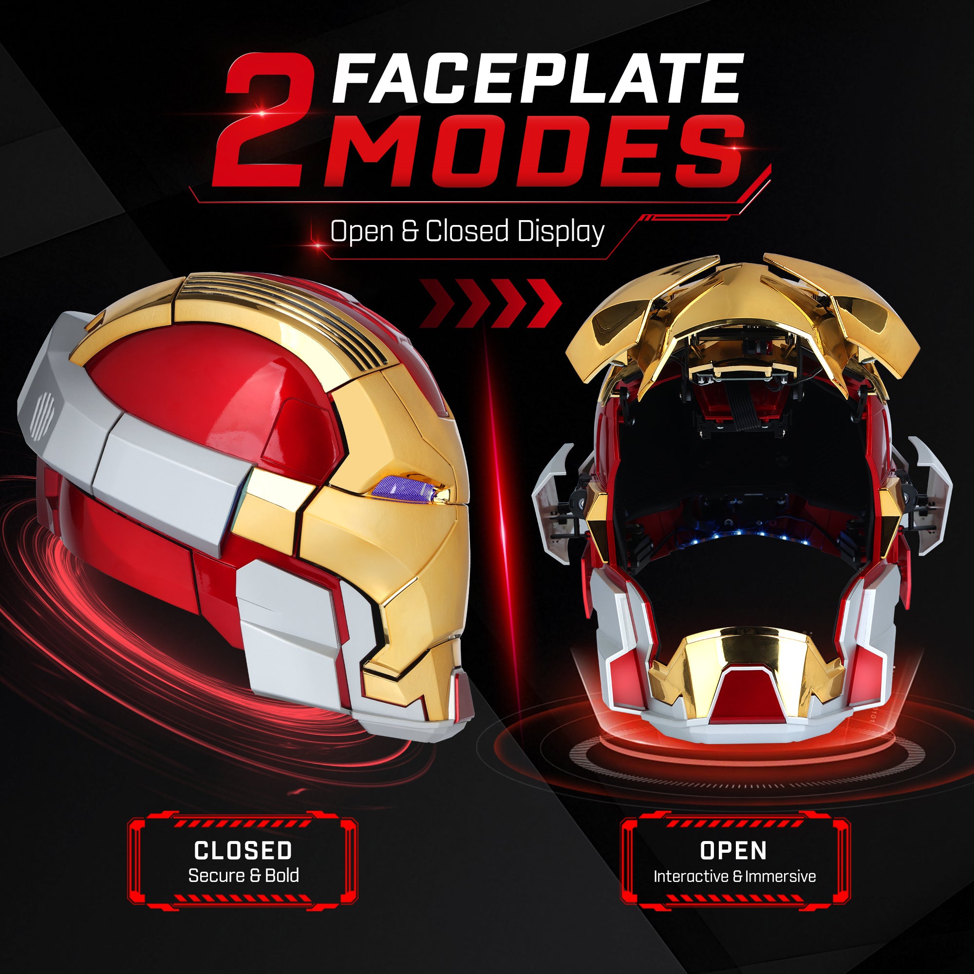 YONTYEQ Iron Hero MK 17 Helmet – remote control openable mask