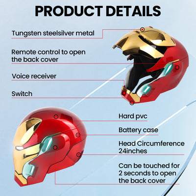 YONTYEQ Iron Hero MK 50 cosplay helmet worn display example