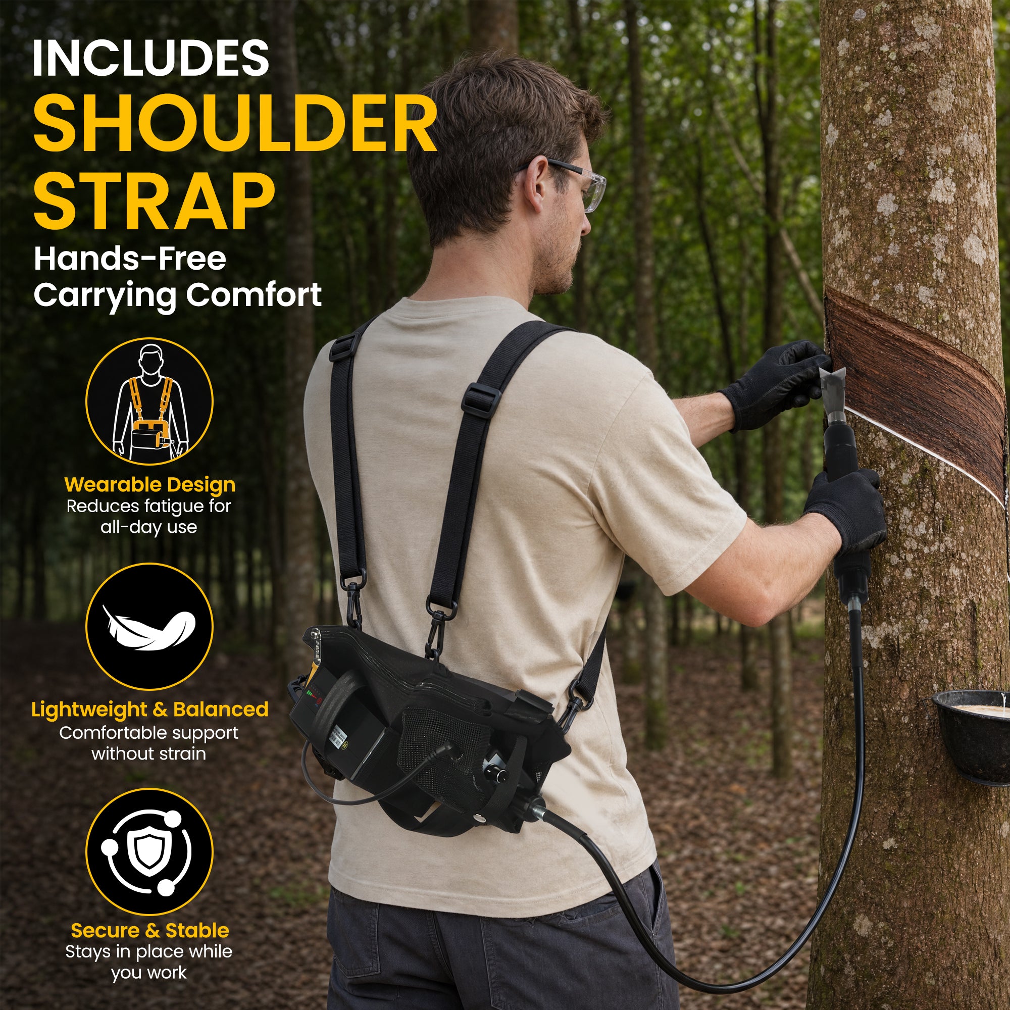  YONTYEQ Electric Rubber Tapping Knife Kit – full accessories laid out