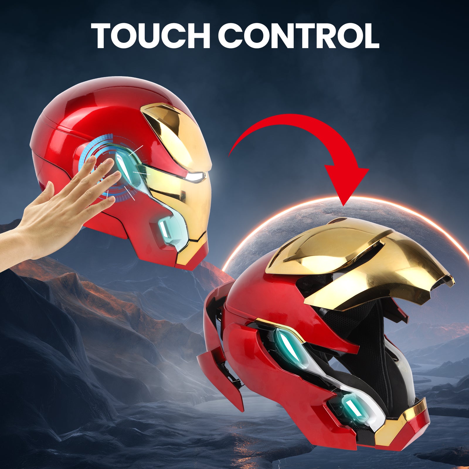 YONTYEQ Iron Hero MK 50 collectible helmet gift display