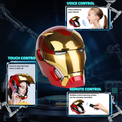 YONTYEQ Iron Hero MK 50 wearable helmet open faceplate view