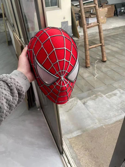 YONTYEQ red web hero mask helmet with display stand full set