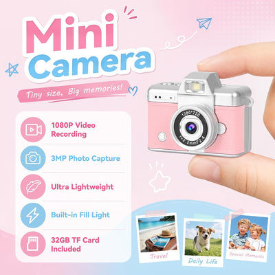 YONTYEQ Pink mini keychain digital camera detail image 1